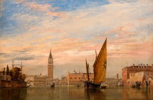 1851年、ヴェネツィアの大運河で 作： Edward William Cooke